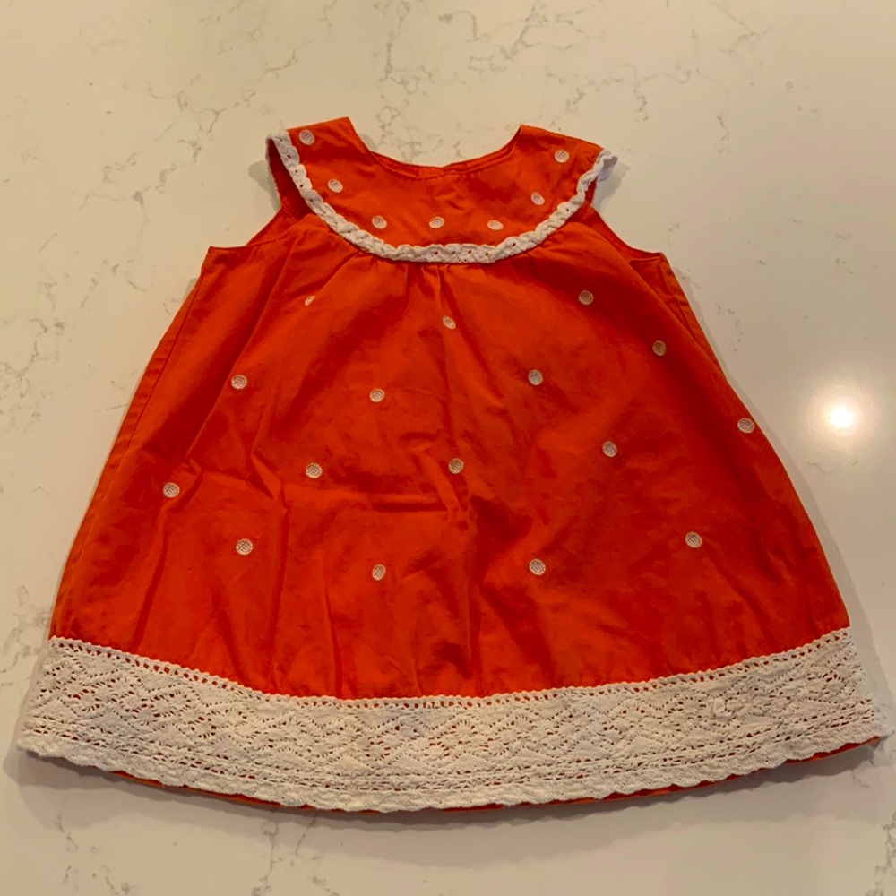 Baby Boden Polka Dot and Lace Dress